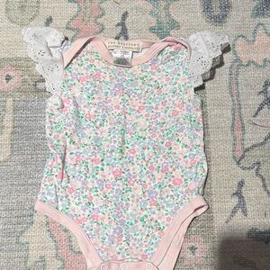 The Beaufort Bonnet Company Pink and Green Floral Bodysuit